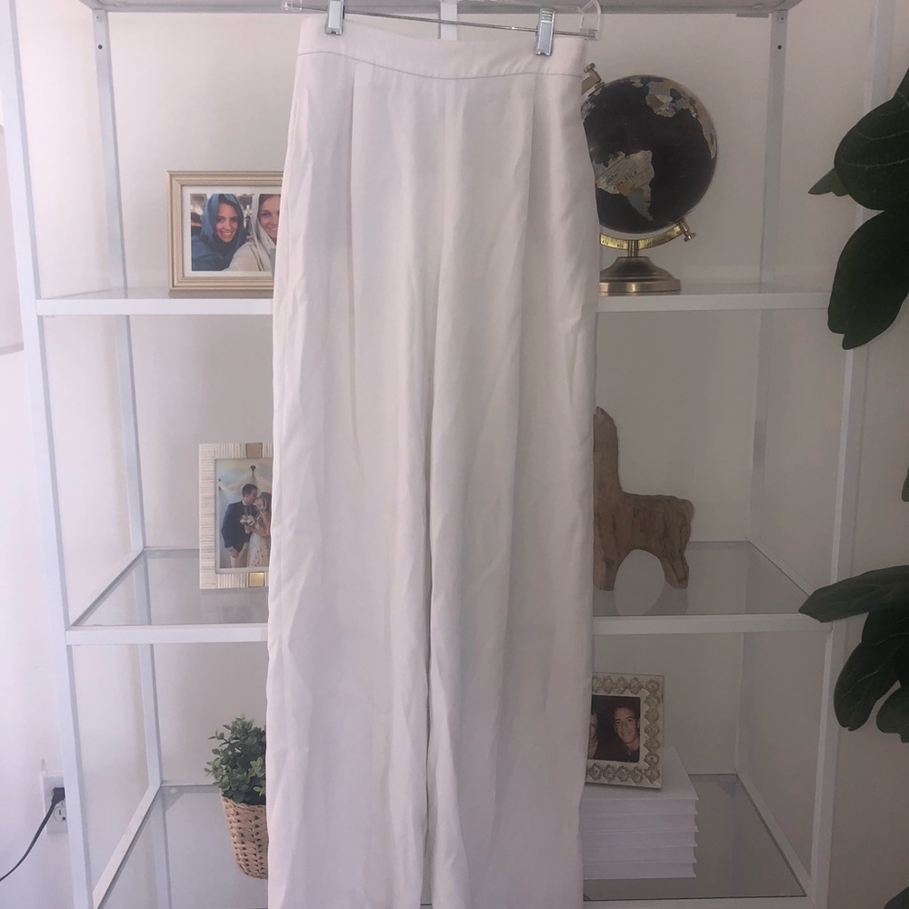 Zara white wide leg high waist pants